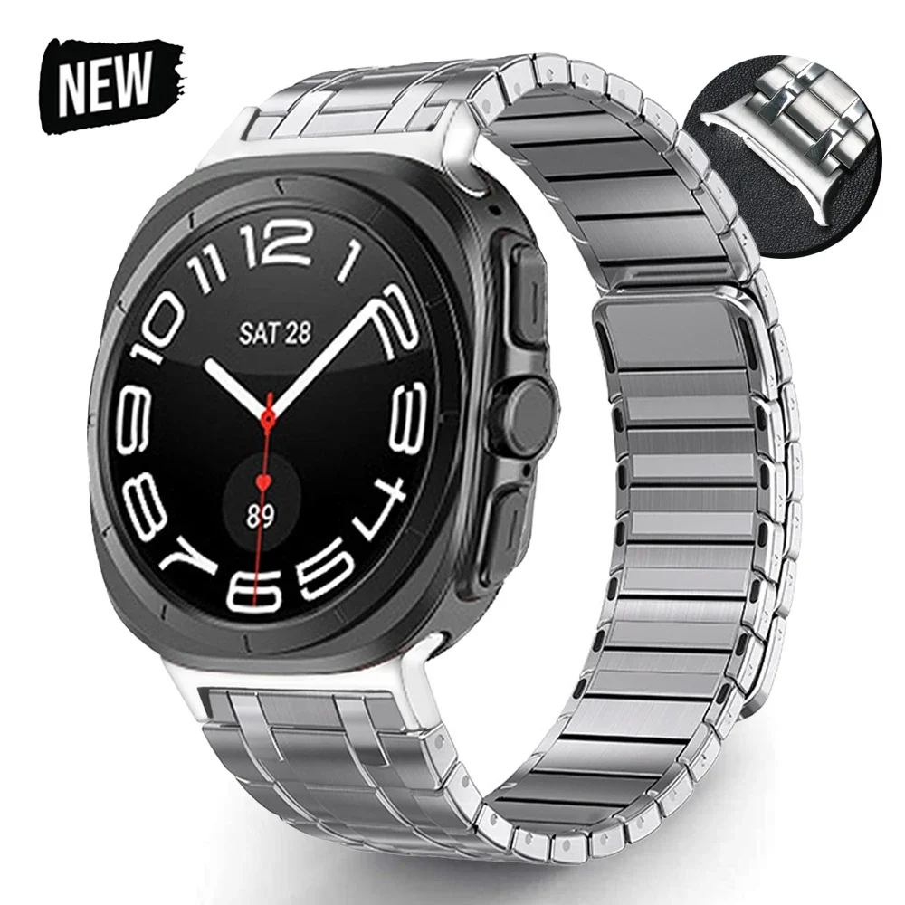 Stainless Steel Magnetic Band for Samsung Galaxy Watch 7 Ultra 47mm Loop Bracelet No Gaps Strap ULTRA 47MM Curved End Watchband