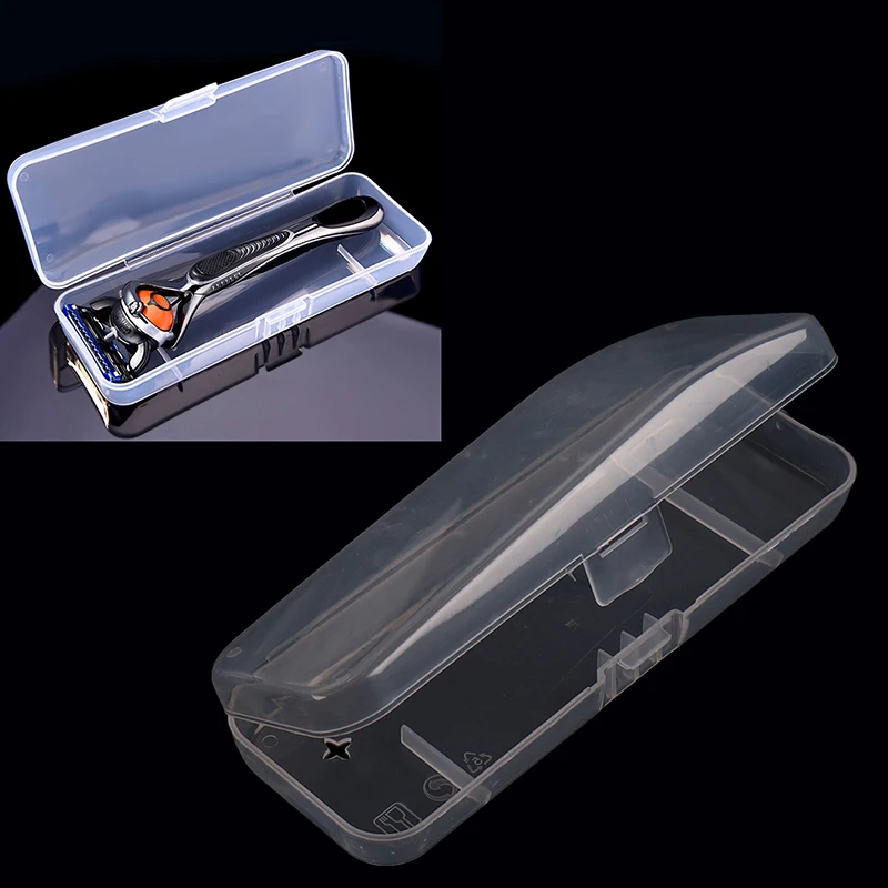 Men Universal Shaver Storage Box Handle Box Full Transparent Plastic Case Razor Boxs Eco-Friendly PP Shaving Box High Quality