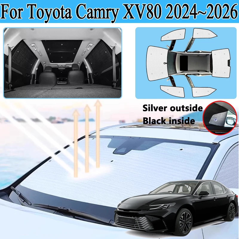 

For Toyota Camry XV80 2024 2025 2026 Car Covers Full Coverage Sunshade Privacy Blocks Anti-UV Side Window Visor Auto Accessories