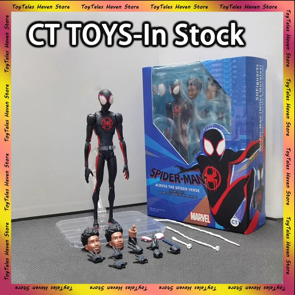 Ct Toys Miles Morales Spiderman Action Figure Marvel Anime Figurs Shf Agent Venom Figure Amazing Yamaguchi Spider-Man Gifts Toys