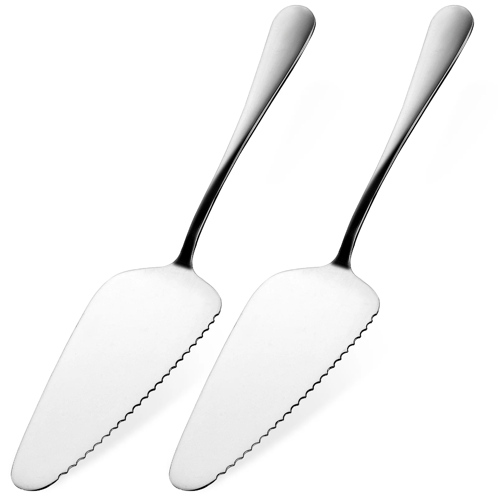 

2 Pcs Cake Spatula Sever Server for Birthdays Pie Stainless Steel Metal Travel Wedding Tableware