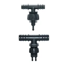 Tee Barb Connector Plastic Hose Reducer, Tee Hose Splitter, Drip Irrigation System, Transition Fitting, 16mm, 20mm, 25mm, 4mm, 7mm