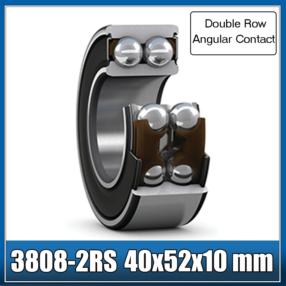 

3808-2RS Bearing 40*52*10 mm ( 1 Pc ) 3808 2RS Double Row Sealed 3808 RS Angular Contact Ball Bearings