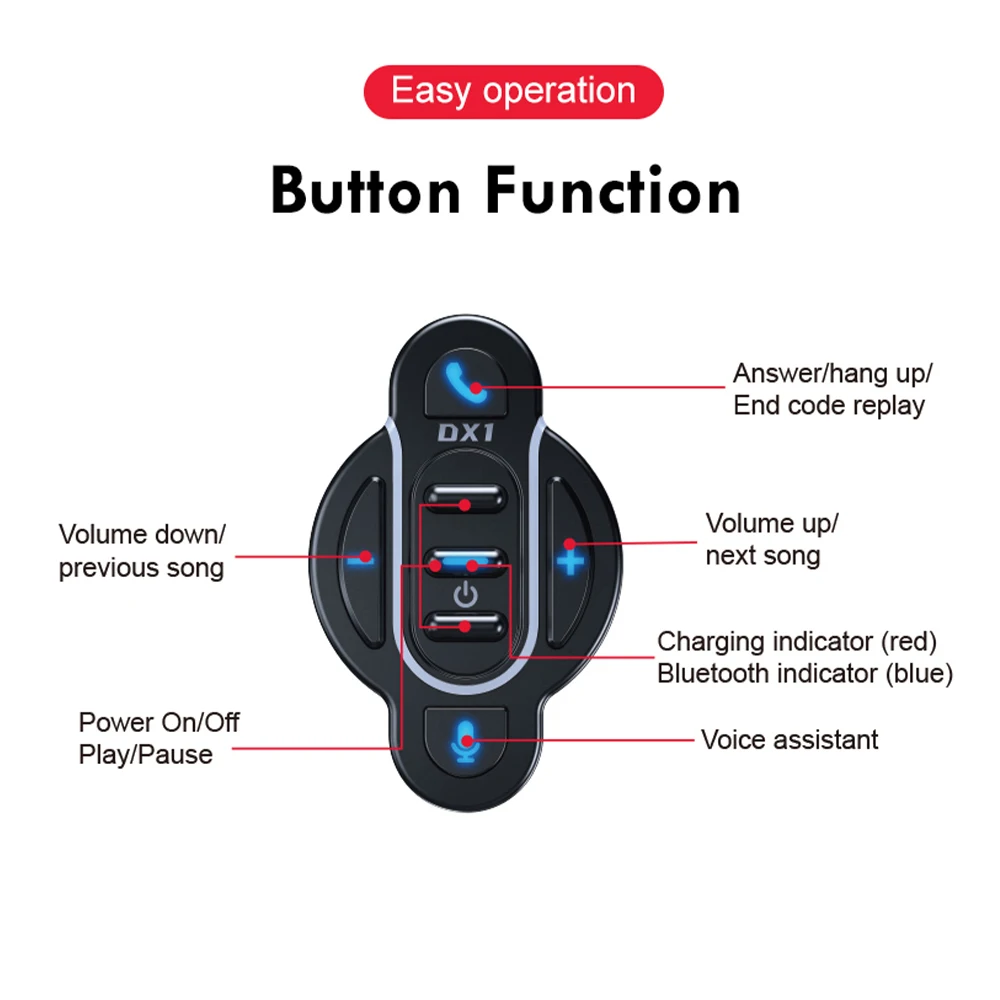 Bluetooth 5.4 Remote Control Waterproof Wireless Media Controller Universal for Helmet Earphone Motorcycle Bike Handlebar Media image 6