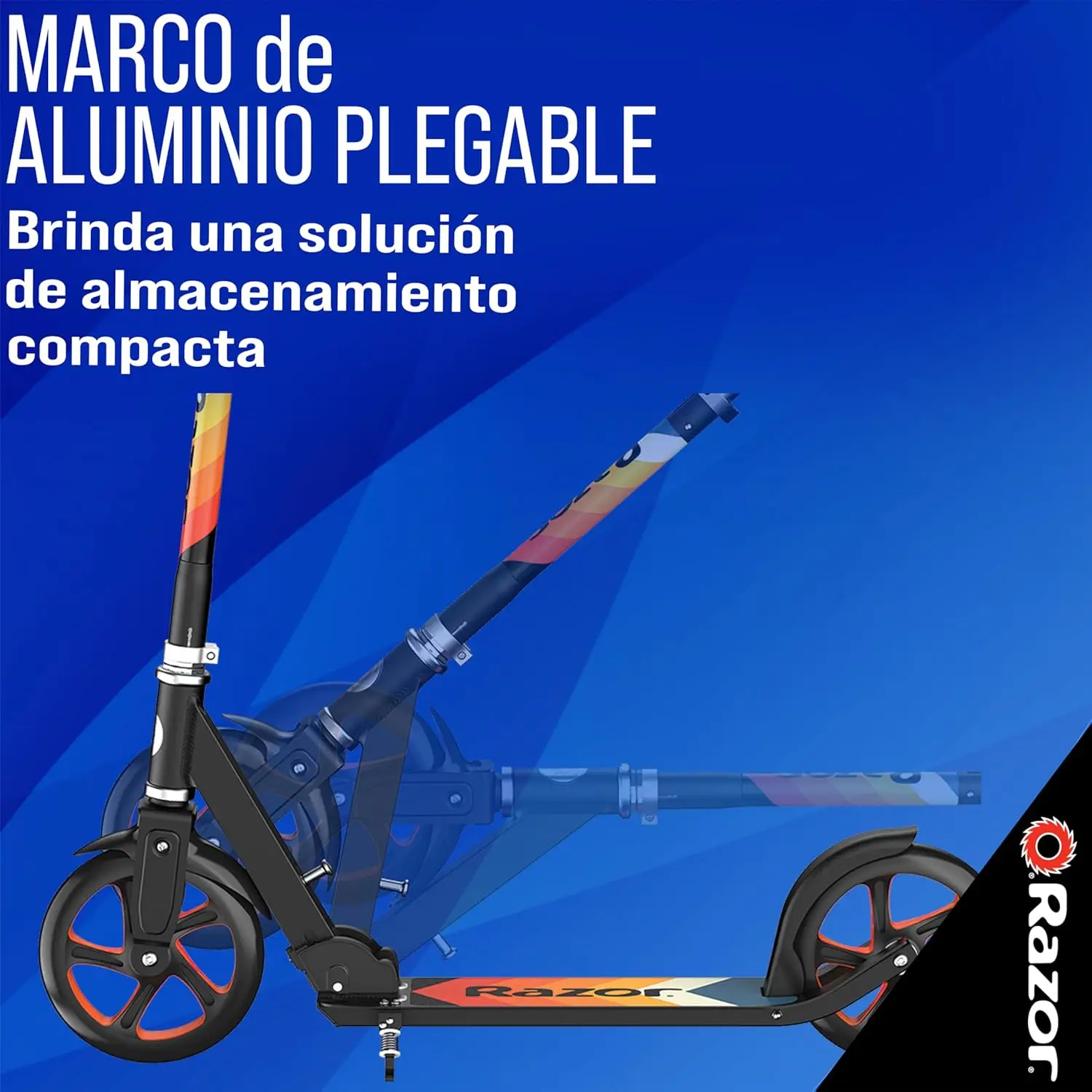 Lux Kick Scooter for Kids Ages 8+ - 8" Urethane Wheels, Anodized Finish Featuring Bold Colors and Graphics, for Riders up to 220