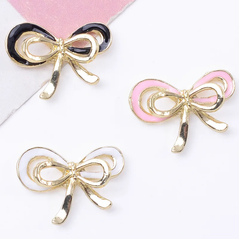 

100Pcs sets fashionable and sweet double-layer drip bow simple temperament hair hair band materials wholesale
