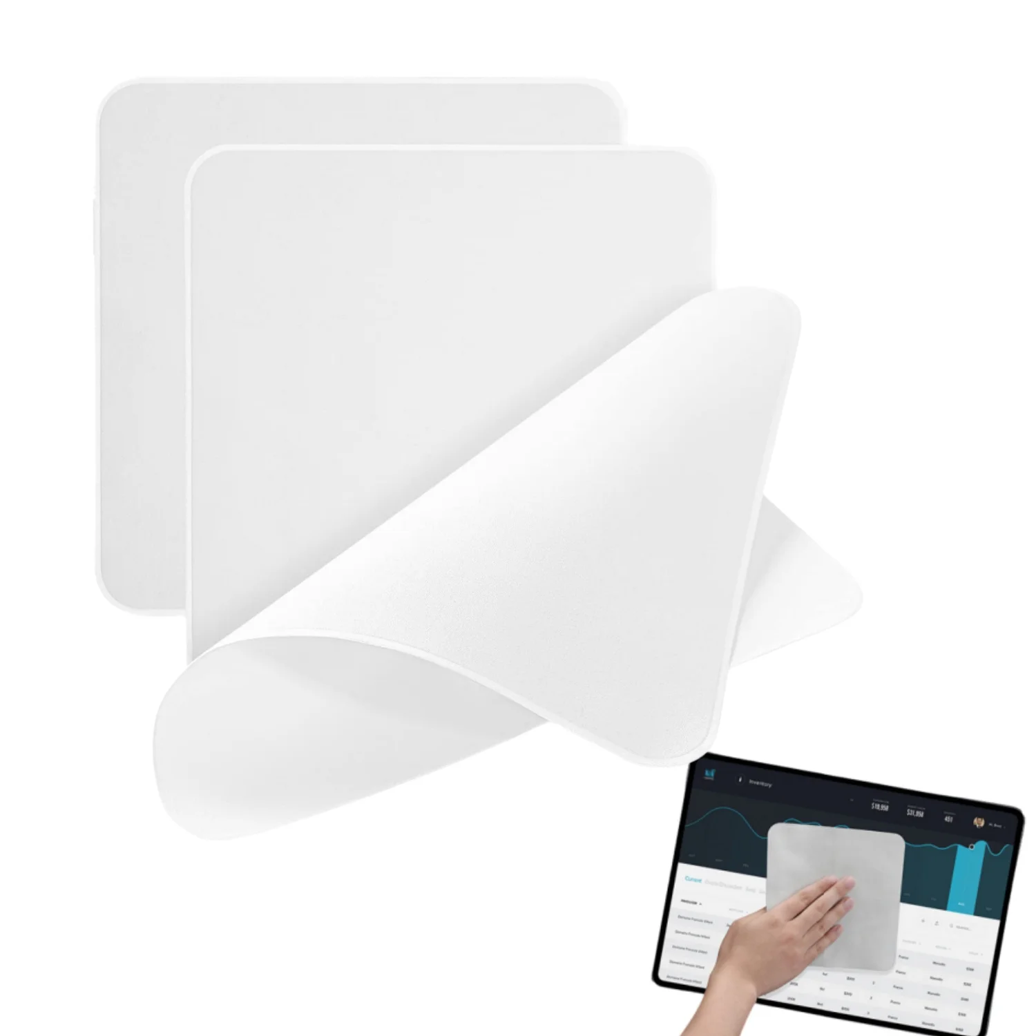 

3-Pack Ultra Soft Microfiber Polish Cloth for IPhone/iPad/MacBook Double-Layer Phone Tablet Laptop Cleaning Cloths (6.3"x6.3")