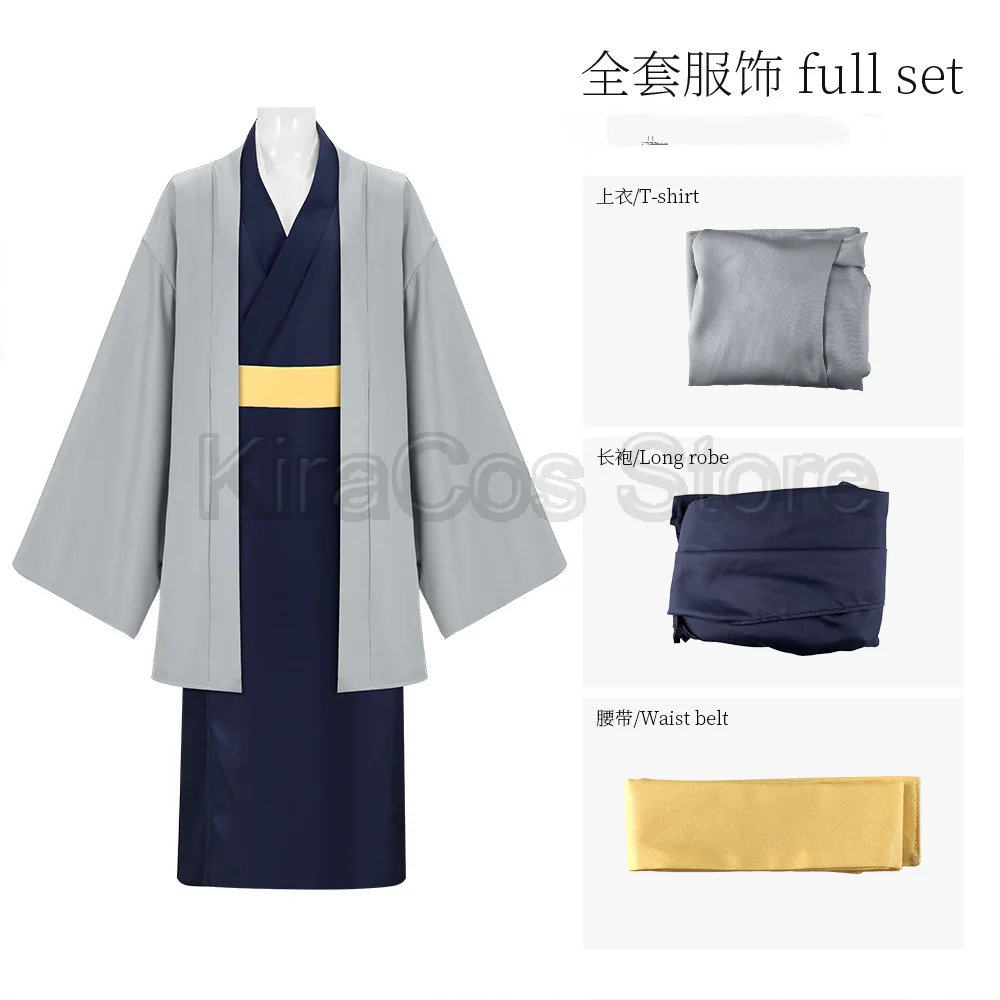 Anime Gintama Kotaro Katsura Cosplay Costume Gintama Cosplay Blue Kimono Belt Katsura Samurai Suit Halloween Carnival Cos Adult view 6