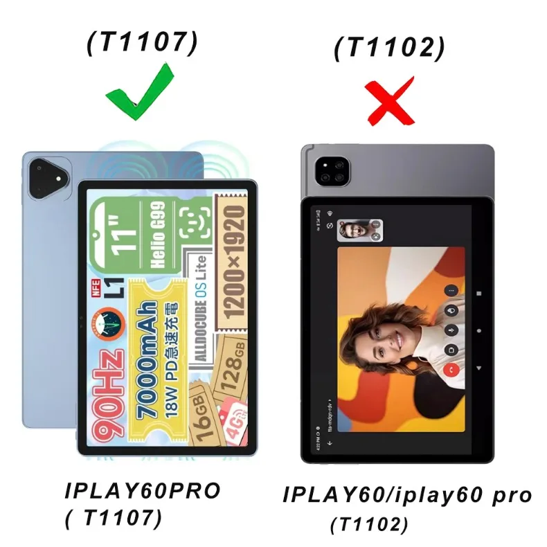 Tpuバックシェル付きの薄い3つ折りスタンドケース,alldocube