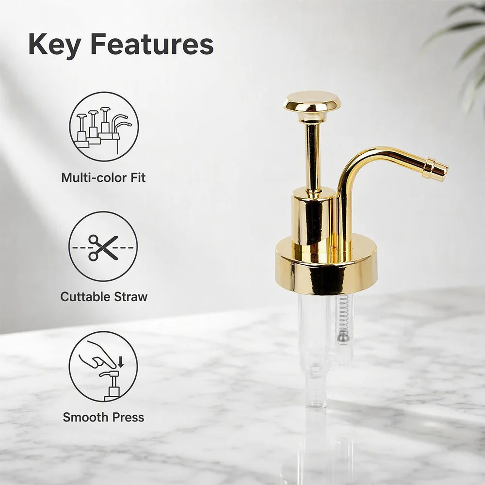 5PCS Liquid Soap Dispenser Dispenser Pump Head Liquid Soap Pump Valve Soap Dispenser Replacement Parts with Cuttable Tube