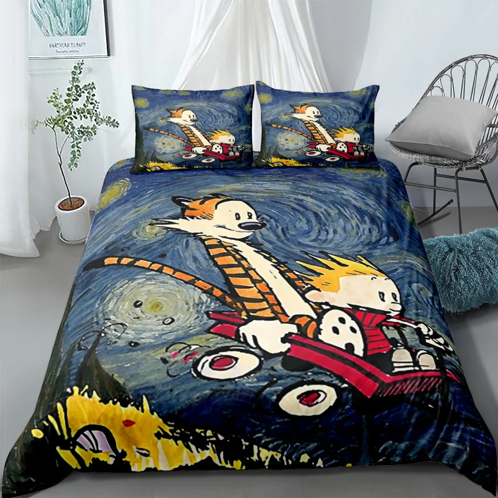 Calvin and Hobbes Duvet Cover Set EU Single Double King US Twin Full Queen Size  Bedclothes