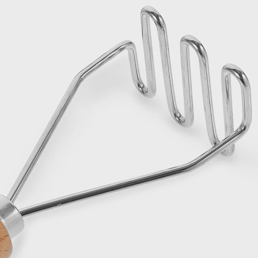 

Potato Masher Reusable 304 Stainless Steel Manual Food Press Tool Potato Tools Easy Clean Wooden Handle Baby