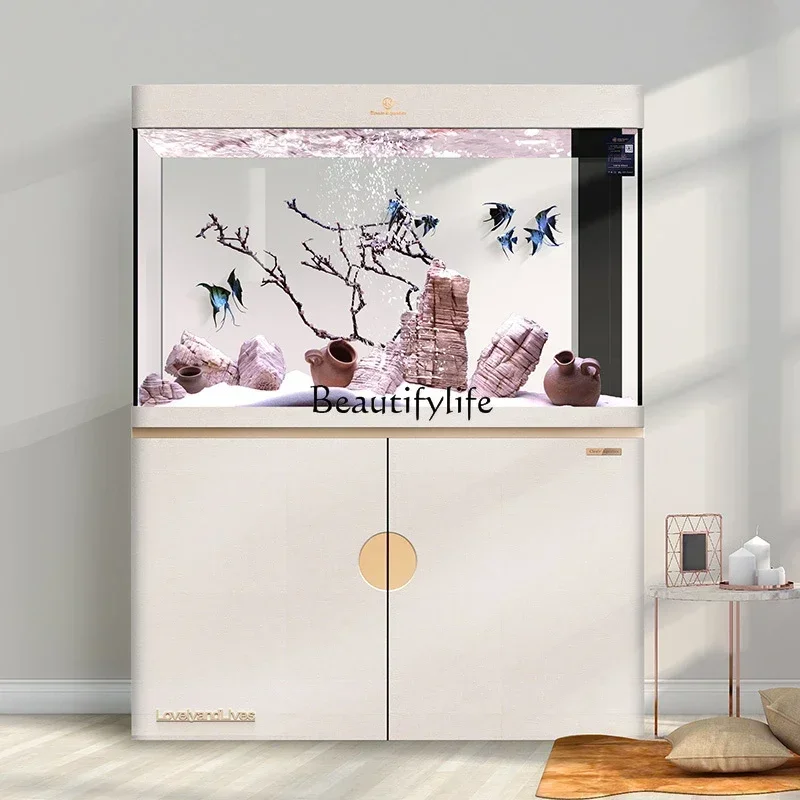 

LD33Fish Tank Living Room Large Super White Glass Ecological Aquarium Wall-Mounted
