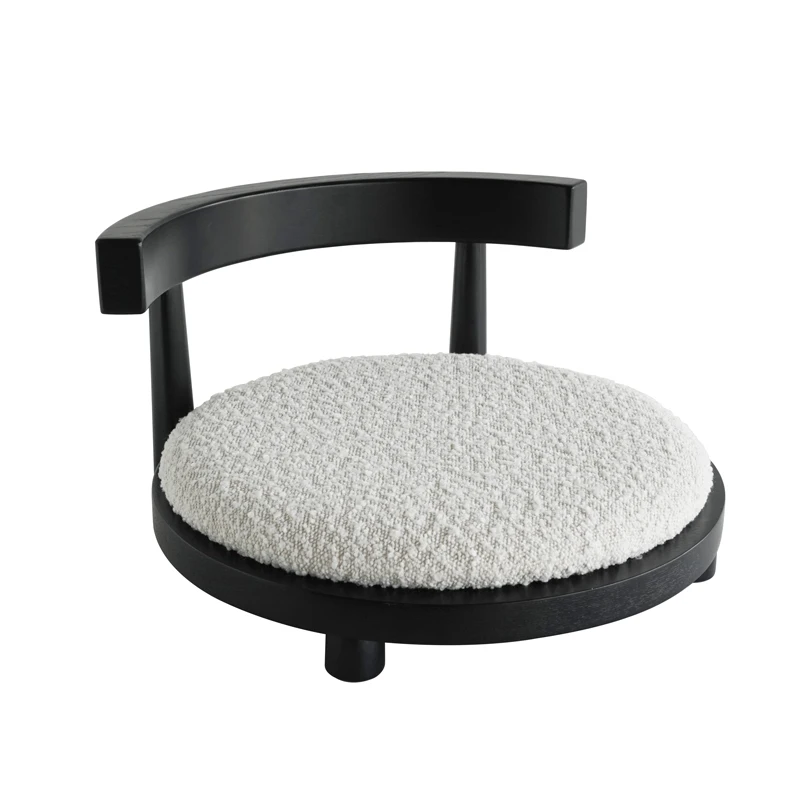 

Japanese-style solid wood bay window tatami seat Chinese-style simple back chair legless stool, room chair