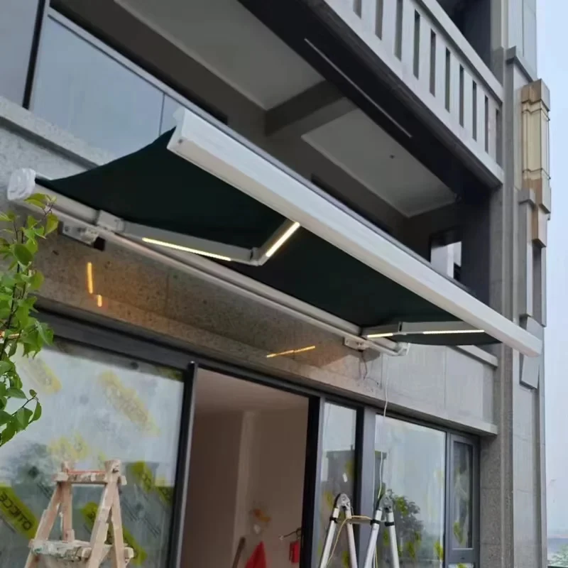 Retractable Outdoor Waterproof Canopy Balcony Full Cassette Motorized Awning Patio