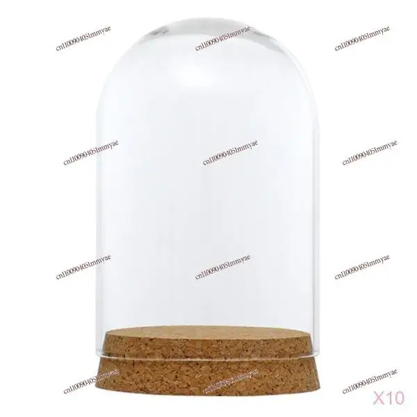 

Desktop Glass Dome Cover Shade Shield Cloche Bell Jar Landscape Terrariums with Wood Cork,Dry Flower Vase