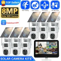 10CH Wireless NVR 4k 8mp Dual Lens Wifi Solar PTZ Auto Tracking Video Surveillance System External Monitoring Cctv Camera Kit