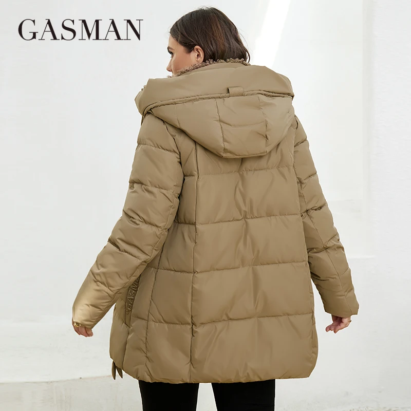 GASMAN 2022 Fashion Down Jacket Women\'s Plus Size Short Casual Hooded Pocket Parkas Women Female Coat Outwear GM-82211