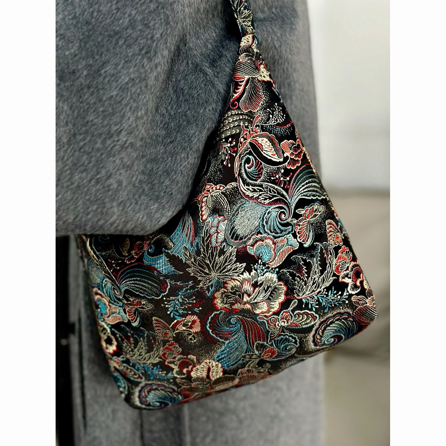 

2025 новая китайская этническая стильная сумка с вышивкой в стиле ретро, сумка подмышки, регулируемая холщовая сумка через плечо, ретро сумка для аксессуаров hanfu