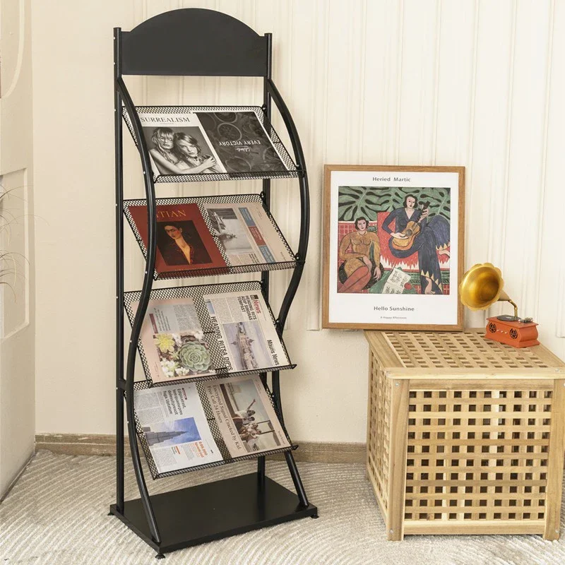 

Magazine rack, promotional material, display, book and newspaper storage, unit type, single page display rack