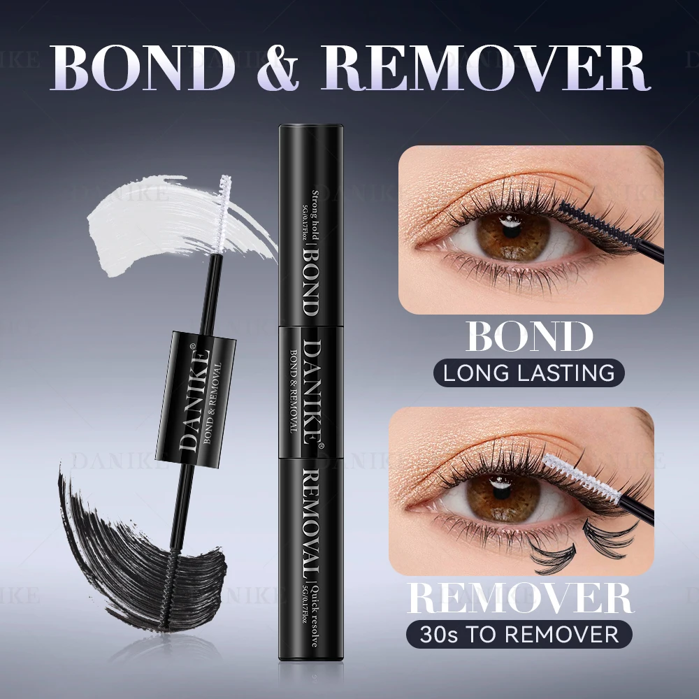 

DANIKE Eyelash Glue & Remover Waterproof 2 in 1 Lash Bond & Remover Individual Cluster Lashes Glue Fast Remove Lash Glue Remover
