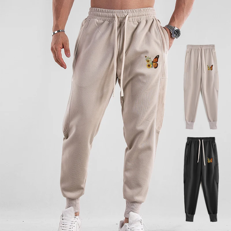 

Мужская одежда, спортивные повседневные мешковатые брюки на молнии, длинные брюки, уличные штаны для спортзала, фитнеса, тренировок, бега, спортивные штаны