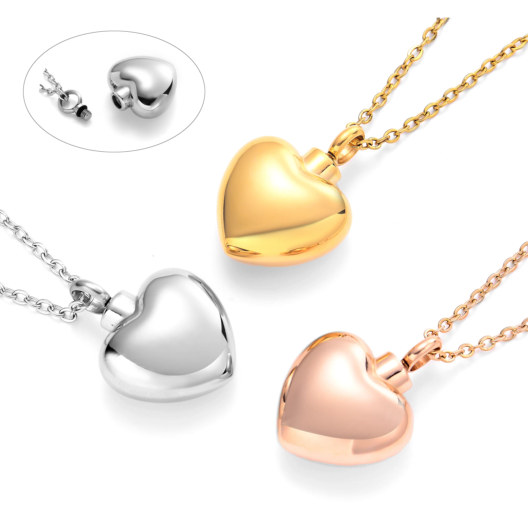 

Simple Love Urn Necklaces for Ashes for Women Men Cremation Pendant Necklace for Ashes Stainless Steel Memorial Jewelry