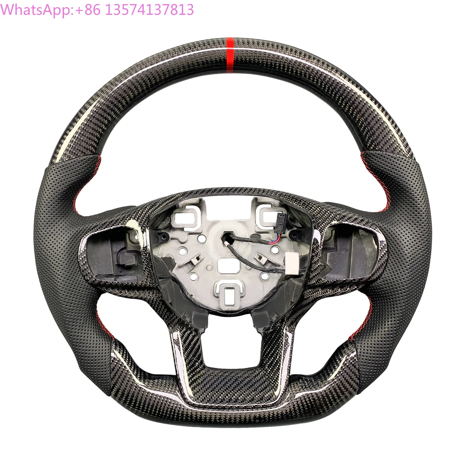 

For Ford Explorer ST ST-Line King Ranch Timberline Customized Perforated Leather Carbon Fiber Steering Wheel 2020-2025