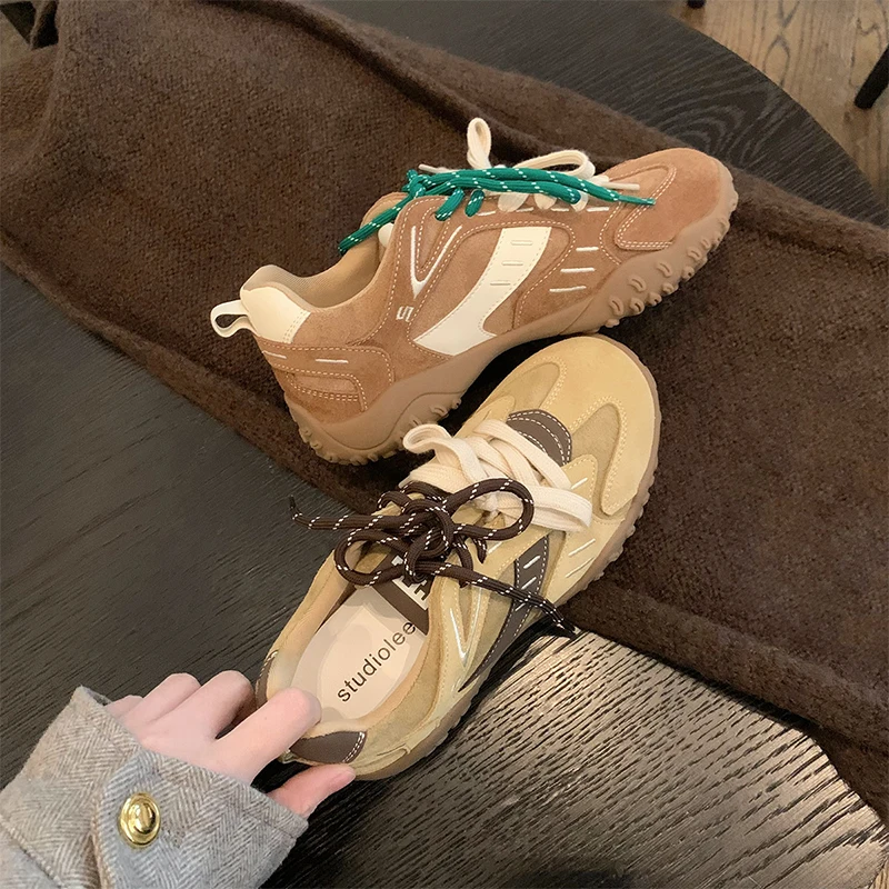 

Women Flat Sports Shoes Autumn Winter Round Toe Soft Sole Anti-Slip Wear-Resistant Low-Top Single Shoe Fashion Casual Sneakers