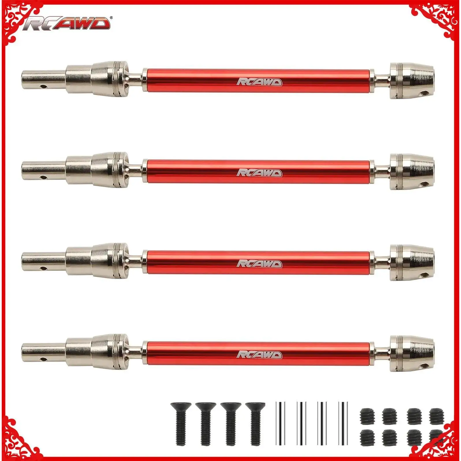 4 Stks/set Voor/Achter Slider Cvd Aandrijfas Set Voor 1/10 Arrma 4S Outcast & Kraton V2 Upgrade Deel - afbeelding 2