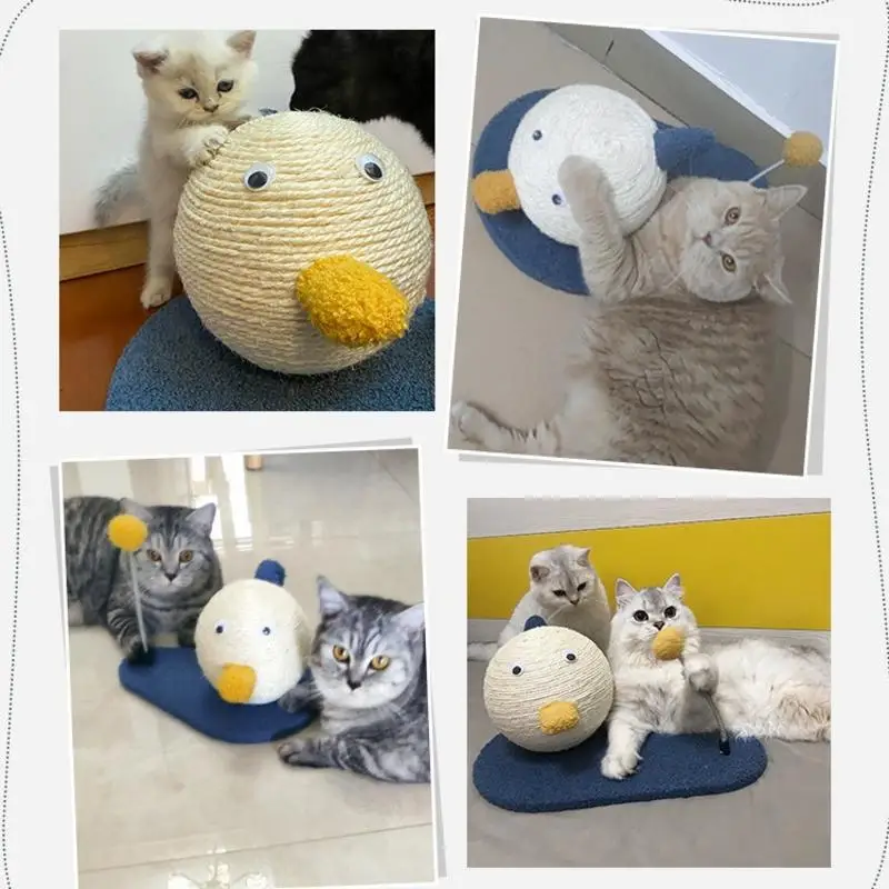 Sisal Cat Scratcher Pet Scratching Board Duck-shaped Anti-slip Pad Design Scratch Board Cat Scratching Toy For Small Cats