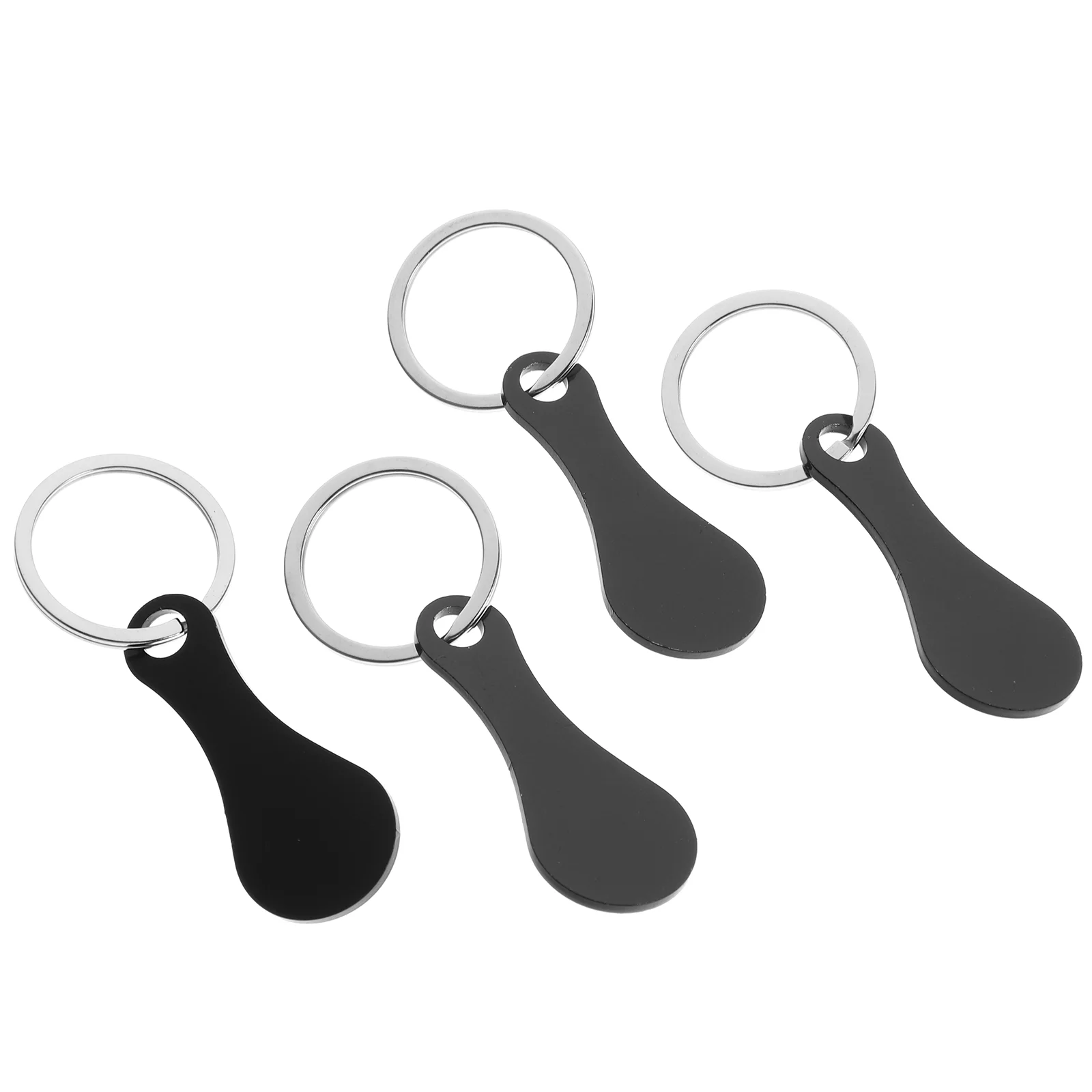 4 Pcs Key Fob Cart Token Portable Trolley Tokens Chain Shopping Silver Keys Decor