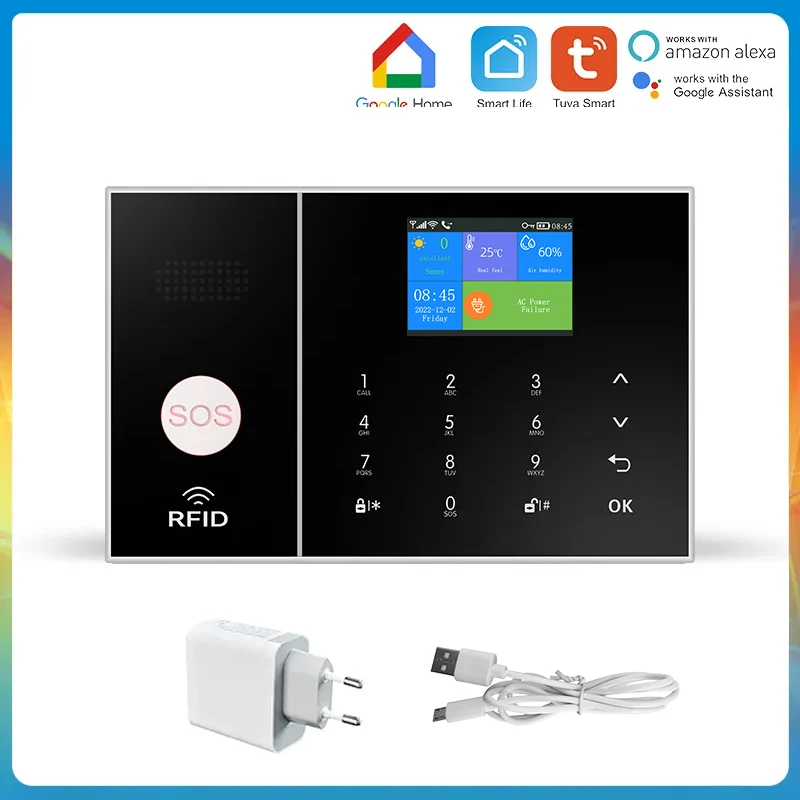 MULO Tuya Security Alarms For Home GSM Wireless Home Alarm House Security Burglar Alarm Kit Smart Life App Control Support Alexa