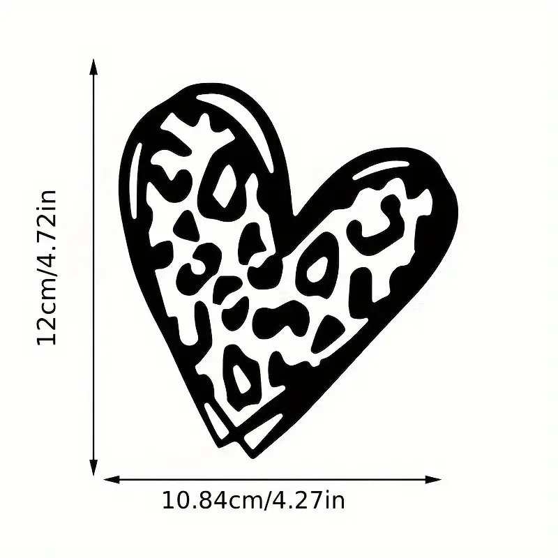 2Pcs/Set Leopard Print Heart Vinyl Sticker, Waterproof Decal For Car Window Laptop Decor, Holiday Gift