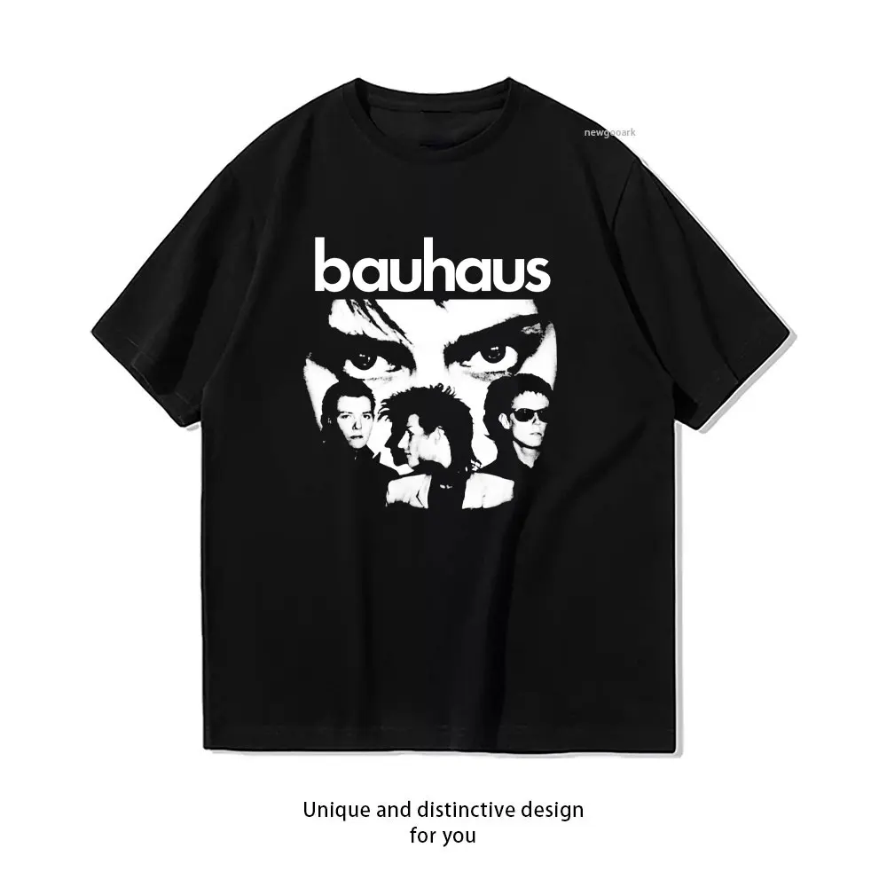 Vintage Band Bauhaus Gothic Man Graphic T Shirts Fashion Casual Rock and Roll Cotton T-shirt Unisex Adult Streetwear Camisetas