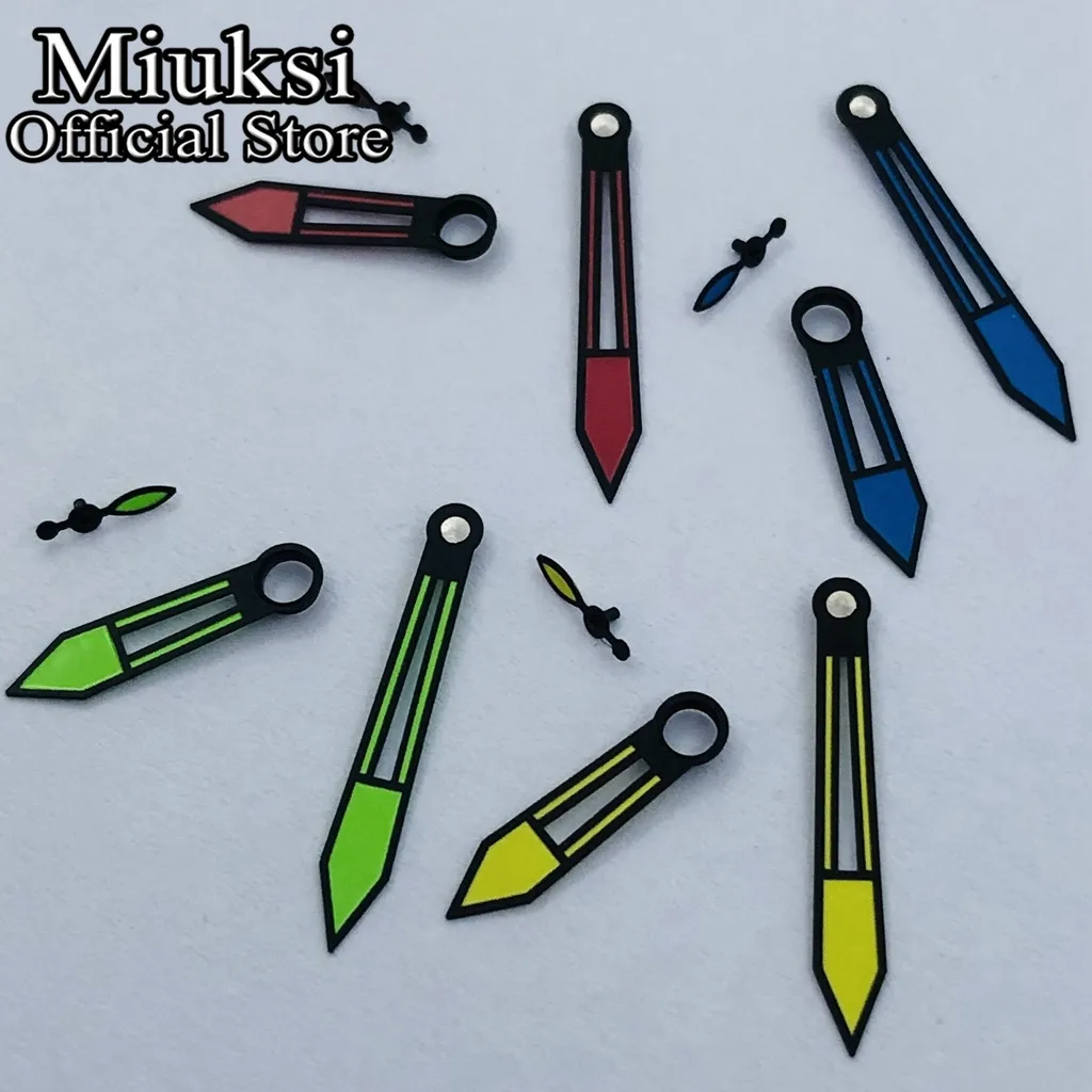 Miuksi blue red yellow green watch hands fit ETA 6497 6498 or Seagull ST3600  ST3620 series movement