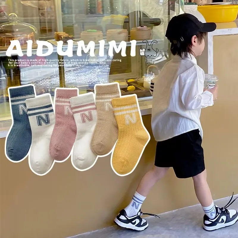 3 Pairs Children's Socks Spring Autumn Boy Girl Sports Socks Campus Student Socks Autumn Men's and Women's