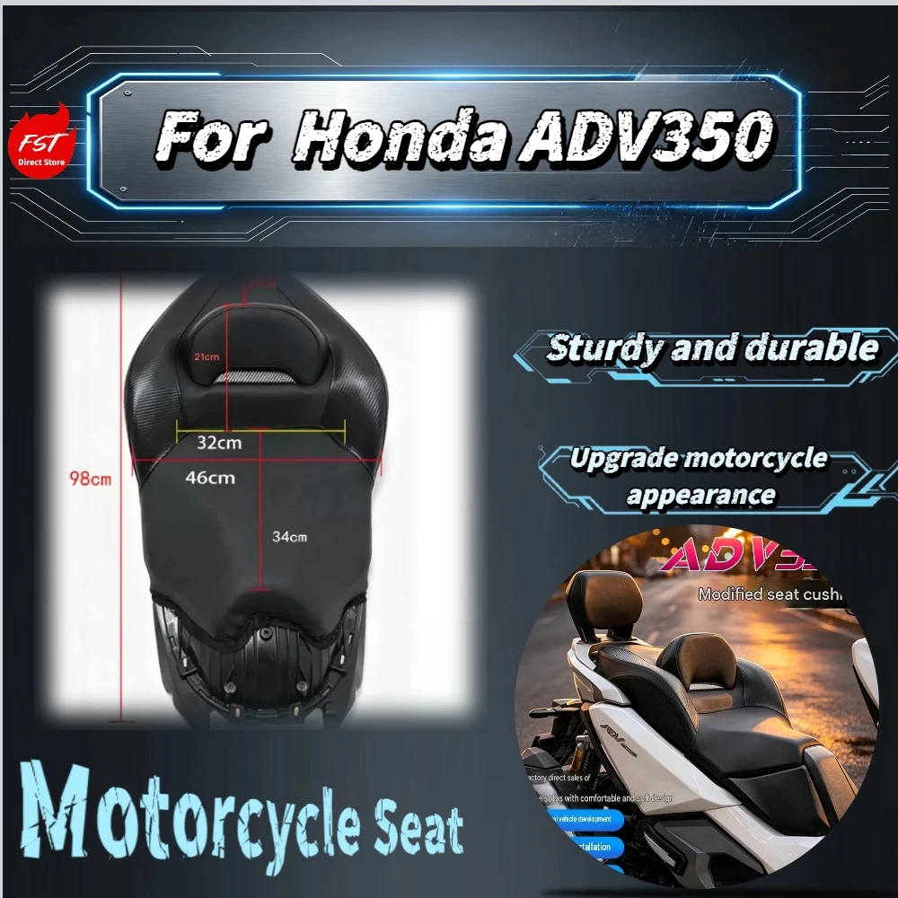 For Honda ADV350 Luxury Version Modified Soft Seat Assembly With Lumbar Backrest Waterproof Comfort Mod Accessories