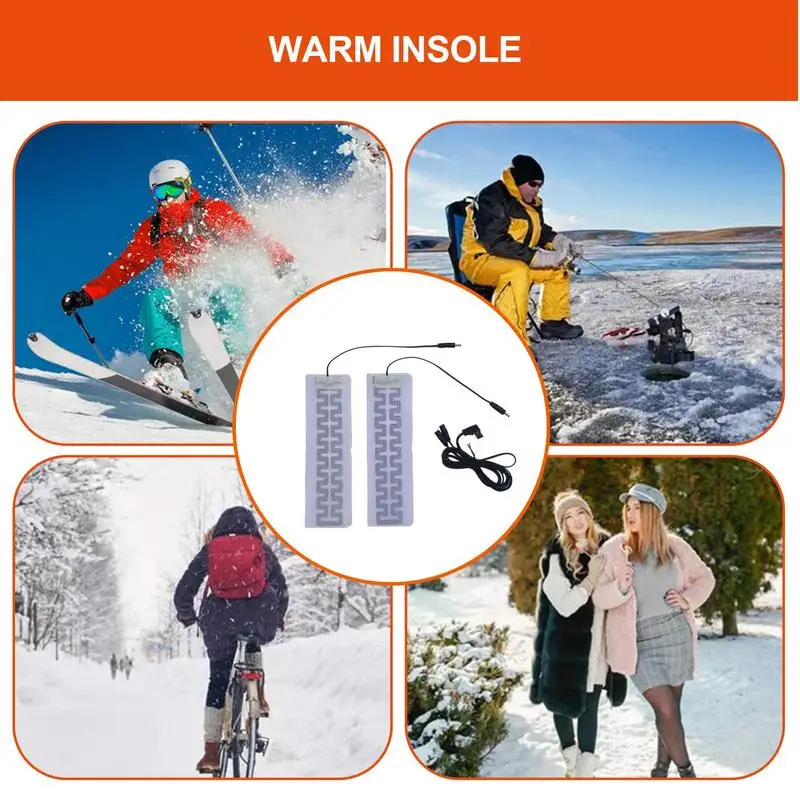 Winter Outdoor Sports Electric Heating Film Warmer For Men Women Heated Pad Heating Insoles Sheet Film 5V Foot Warmer Socks