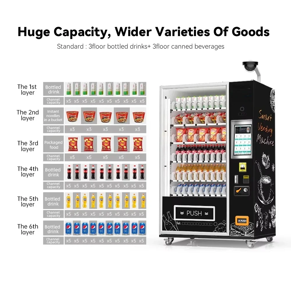 FOODLINE Balanced Cooling Combo Vendor Keep Drink Fresh Low Noise Compressor Mall Park Dual Use Machine