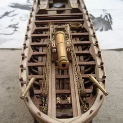 1/36 Ship Model Full Rib 42 Feet Armed Boat 1834 DIY Wooden Ship Classical Sailing Model Assembly Kit Model Toy