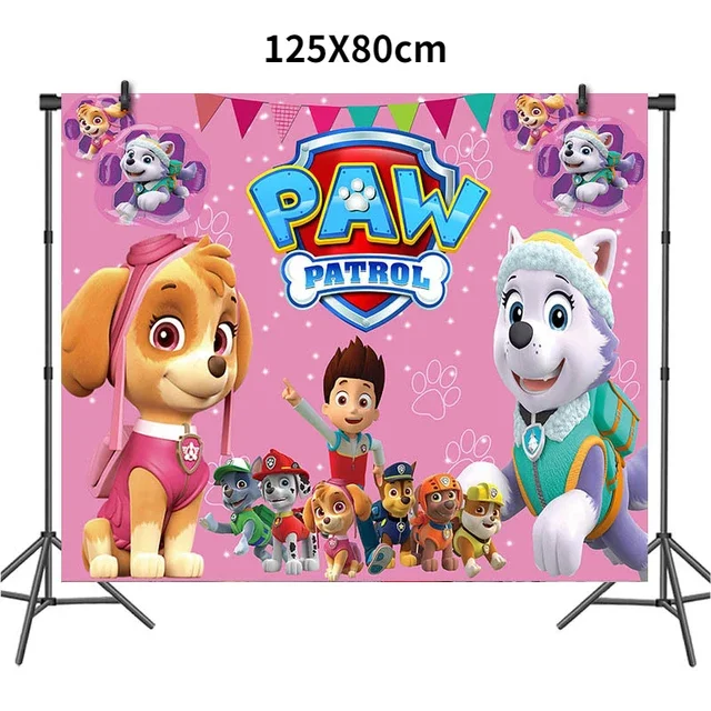 PAW Patrol Geburtstagsdekoration Folienballon Einweggeschirr Banner Hintergrund Hund Chase Marshall Skye Partyzubehör für Jungen