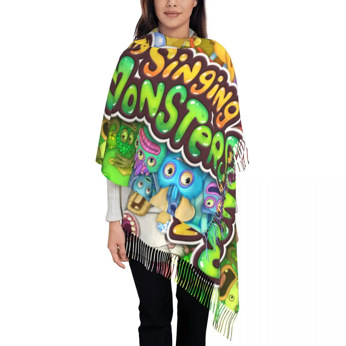 Personalized Printed My Singing Monsters Play Game Scarf Women Men Winter Warm Scarves Shawl Wrap