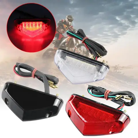Universal Motorcycle Red 12led Motorbike Headlight Taillight Rear Stop Light Motorcycle LED Tail Headlight Lights