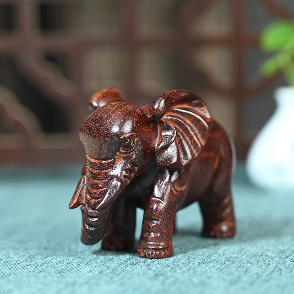 

Wooden Statue Elephant Figurine Home Decor Miniature Figurine Desk nament Elephant Decoration