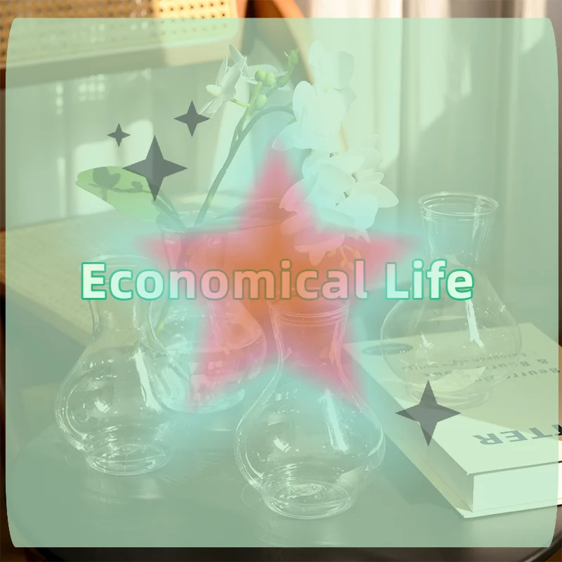 [MOA]1Pc Transparent Vases Large-bellied Vase Plastic Striped Vases For Wedding Banquets Festivals And Home Table Decoration