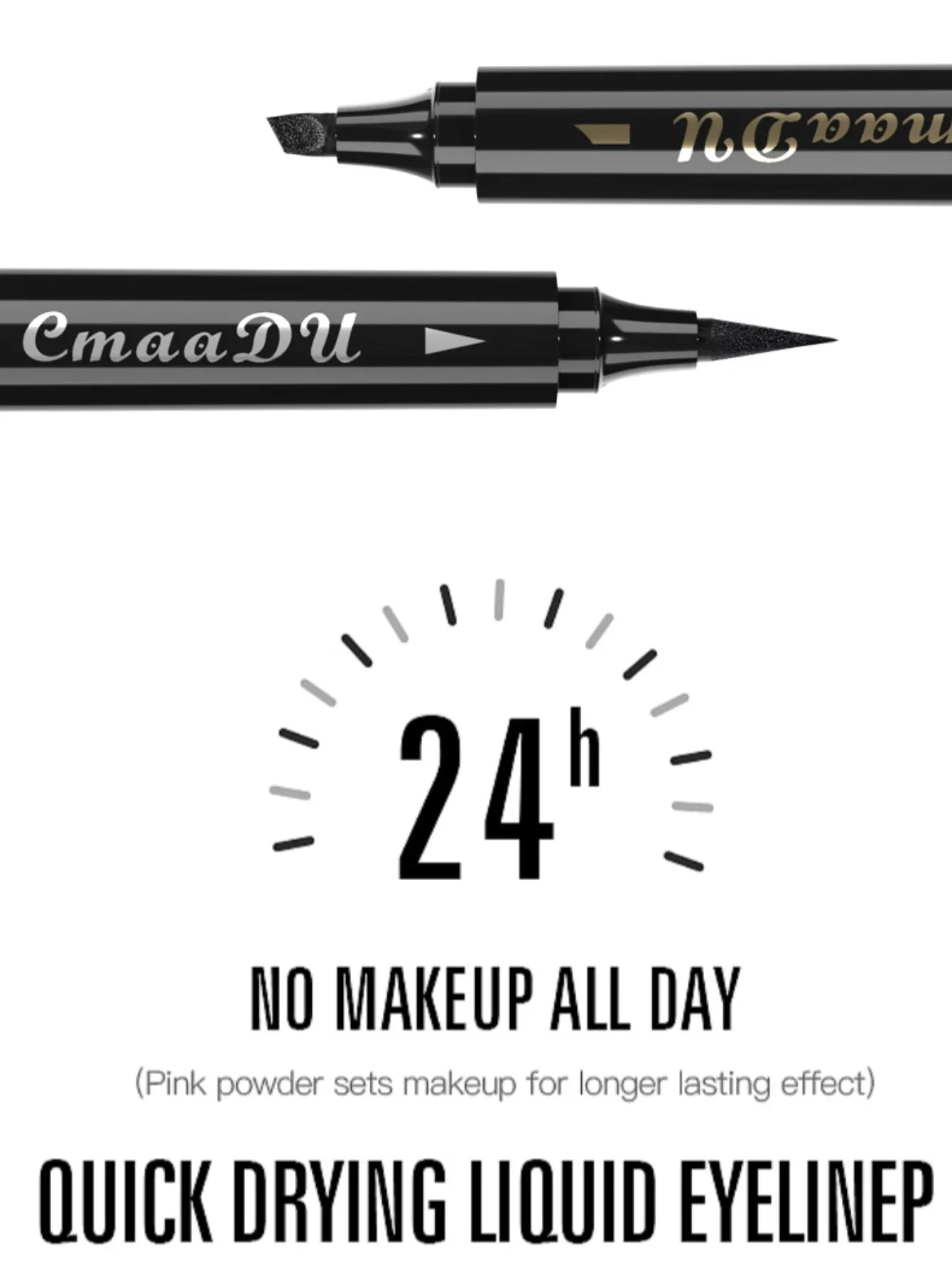 CmaaDU Point Black 24-Hour Waterproof Matte Liquid  Eyeliner Makeup Pearl Silky-Smooth Long-Wearing Precise Eyleliner Cosmetic