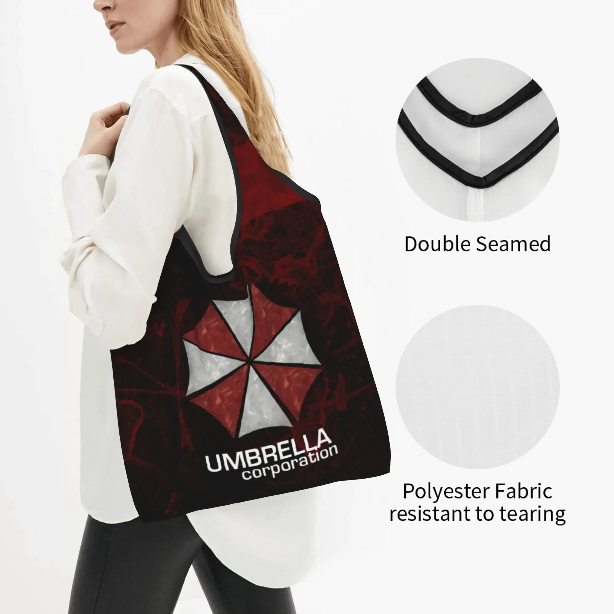 Fashion Print Umbrella Corps Corporation Shopping Tote Bags Portable Shopper Shoulder Video Game Handbag