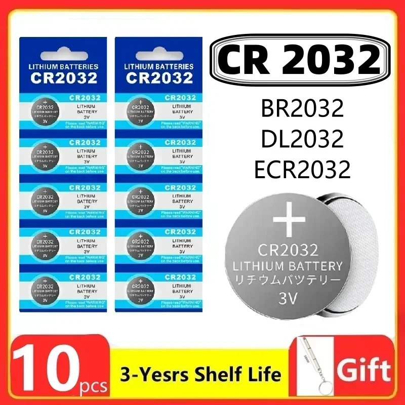 10-60PCS CR2032 CR 2032 DL2032 Button Battery 3V Lithium Battery For Watch Toy Calculator Car Remote Control Button Coin Cell