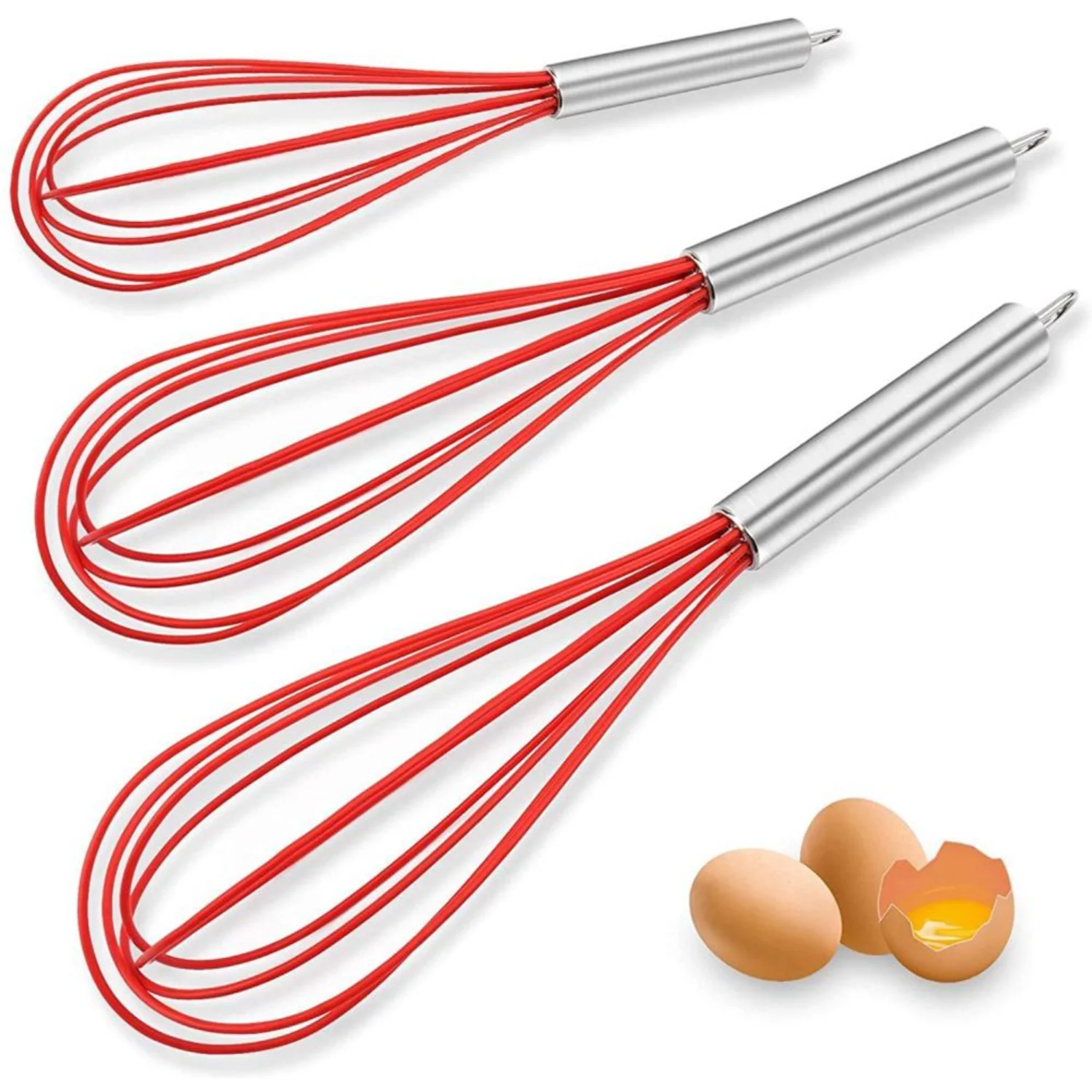 NEWCE Silicone Whisk Set - Blender Utensils for Blending, Whisking, Stirring